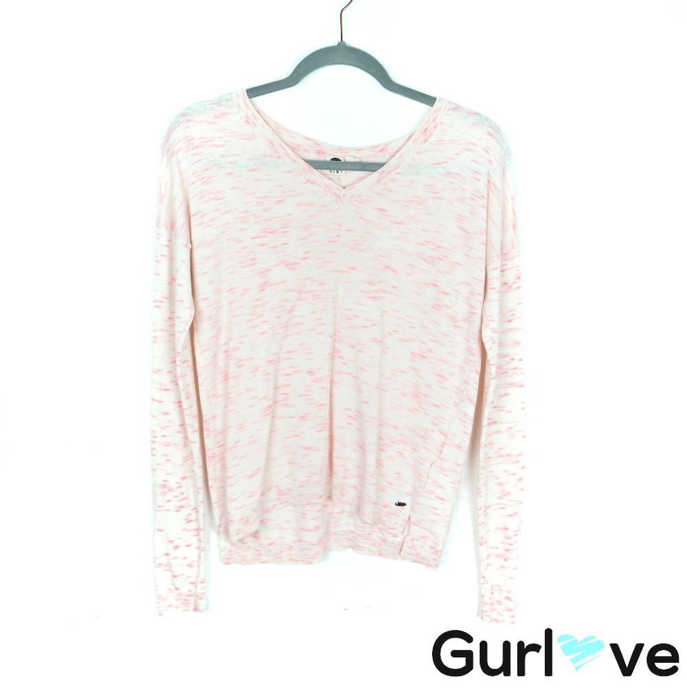 Roxy M Pink V Neck Sweater